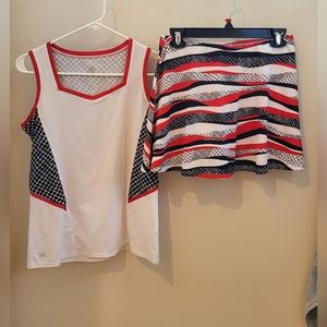 Tail Tennis Outfit Red White Black Skort Tank
